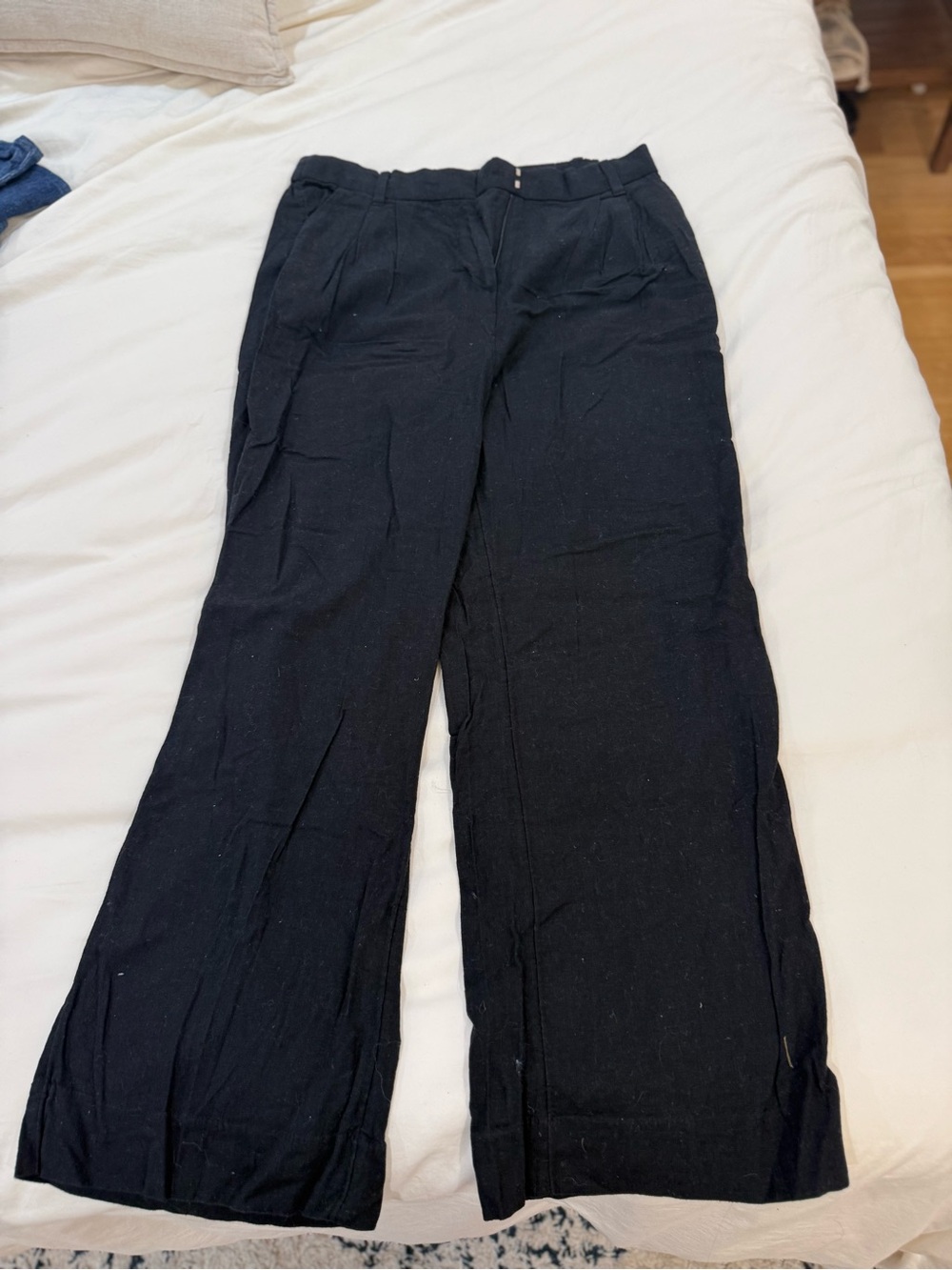 Abercrombie Tailored LinenBlack Wide-Leg Women’s Pants - Classic Pull-On Style
